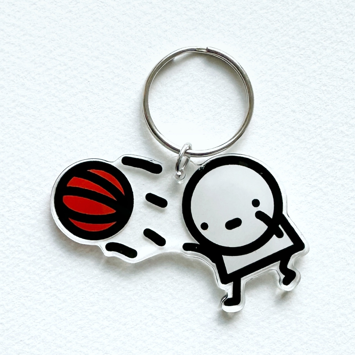 Basketball boy charm key ring
