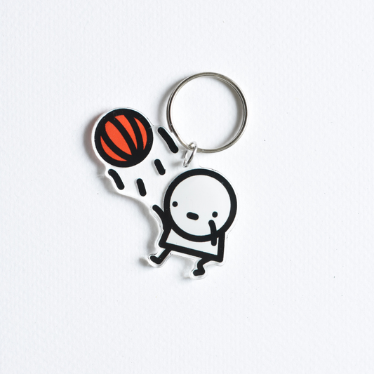 Basketball Boy Charm Key Ring
