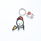 Pizza boy loves NY charm key ring