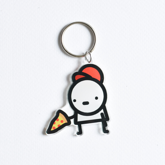 Pizza Boy Charm Key Ring