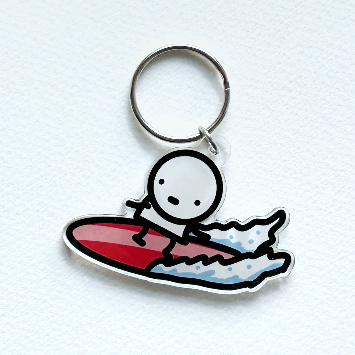 Surfer boy charm key ring