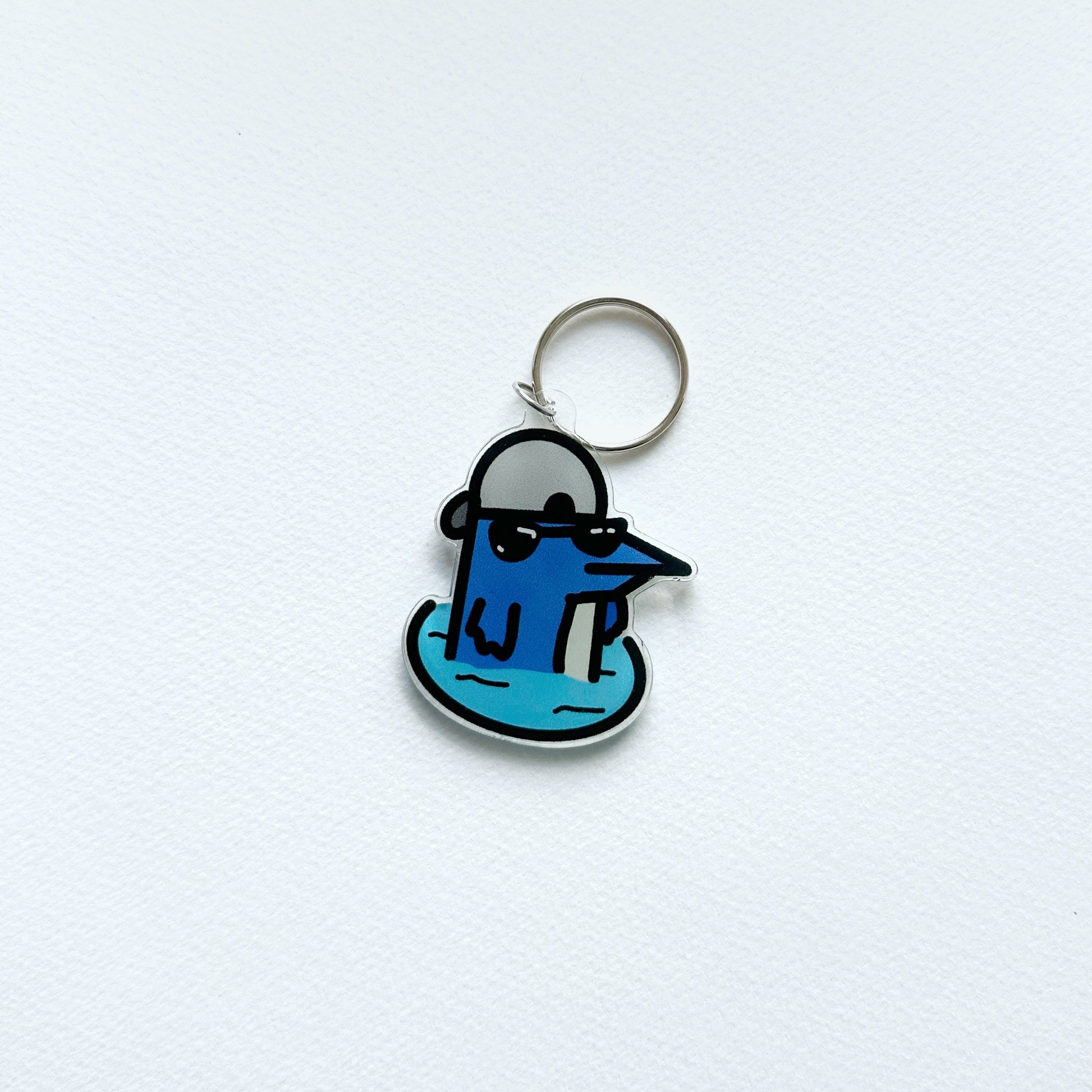 Blue Serpent Charm Key Ring