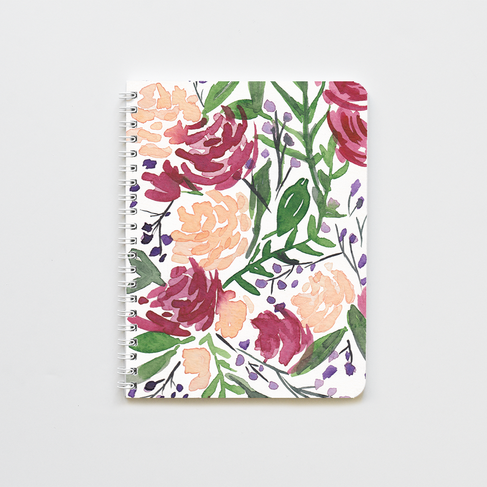Mauve Floral Notebook