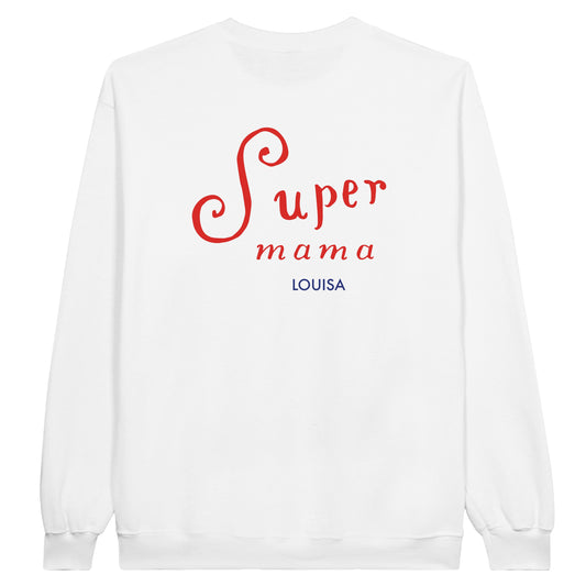 Super Mama Personalized Classic Unisex Crewneck Sweatshirt