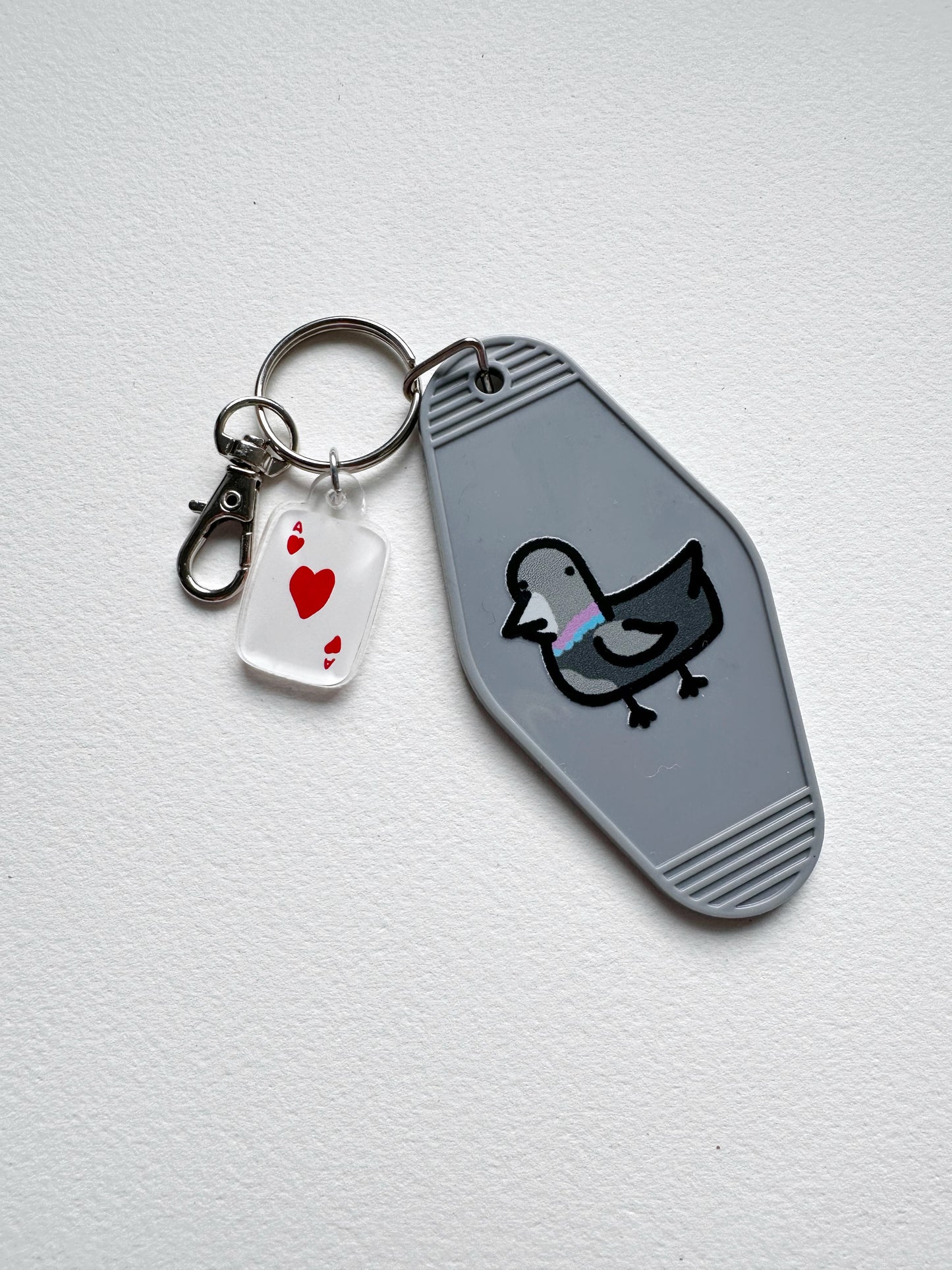Pigeon Motel Keychain
