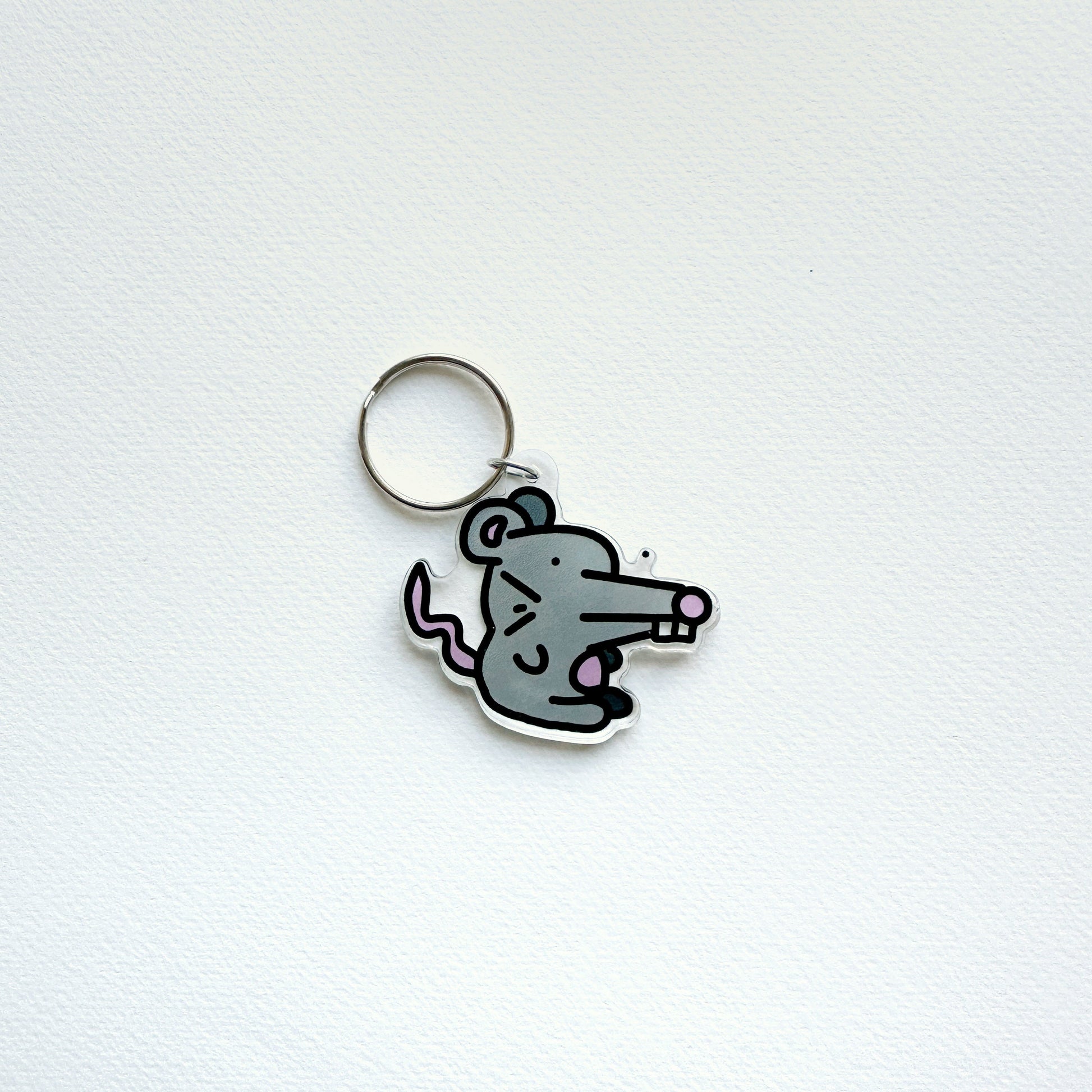 Rat Charm Key Ring