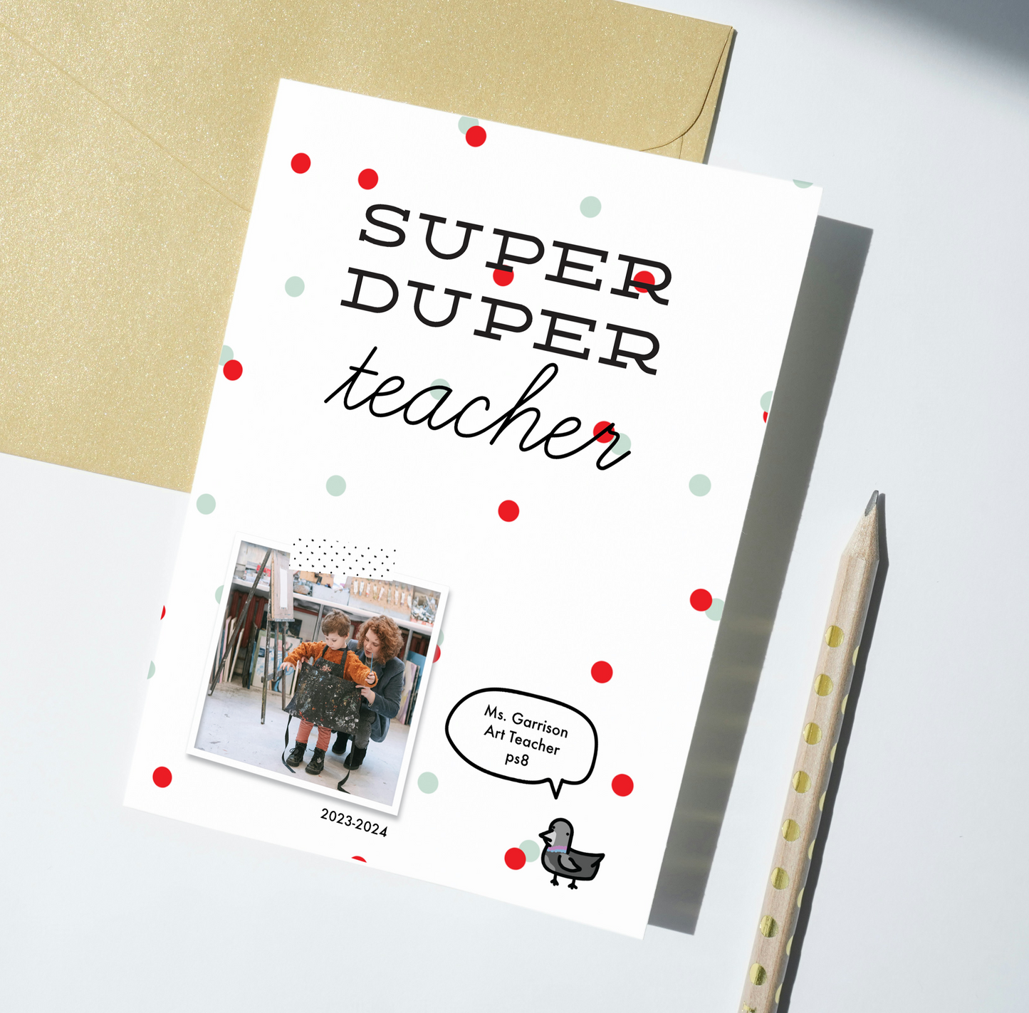 Personalized confetti print for teacher