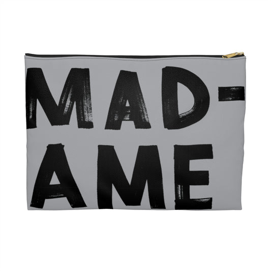 Block lettered Madame
