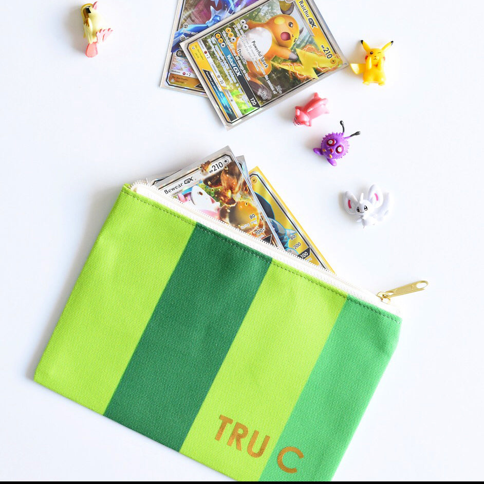 Green Colorblock Pouch