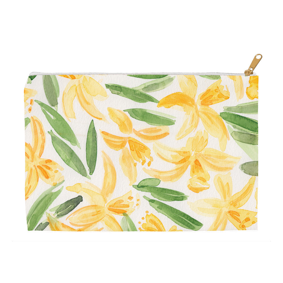 Golden Floral Pouch