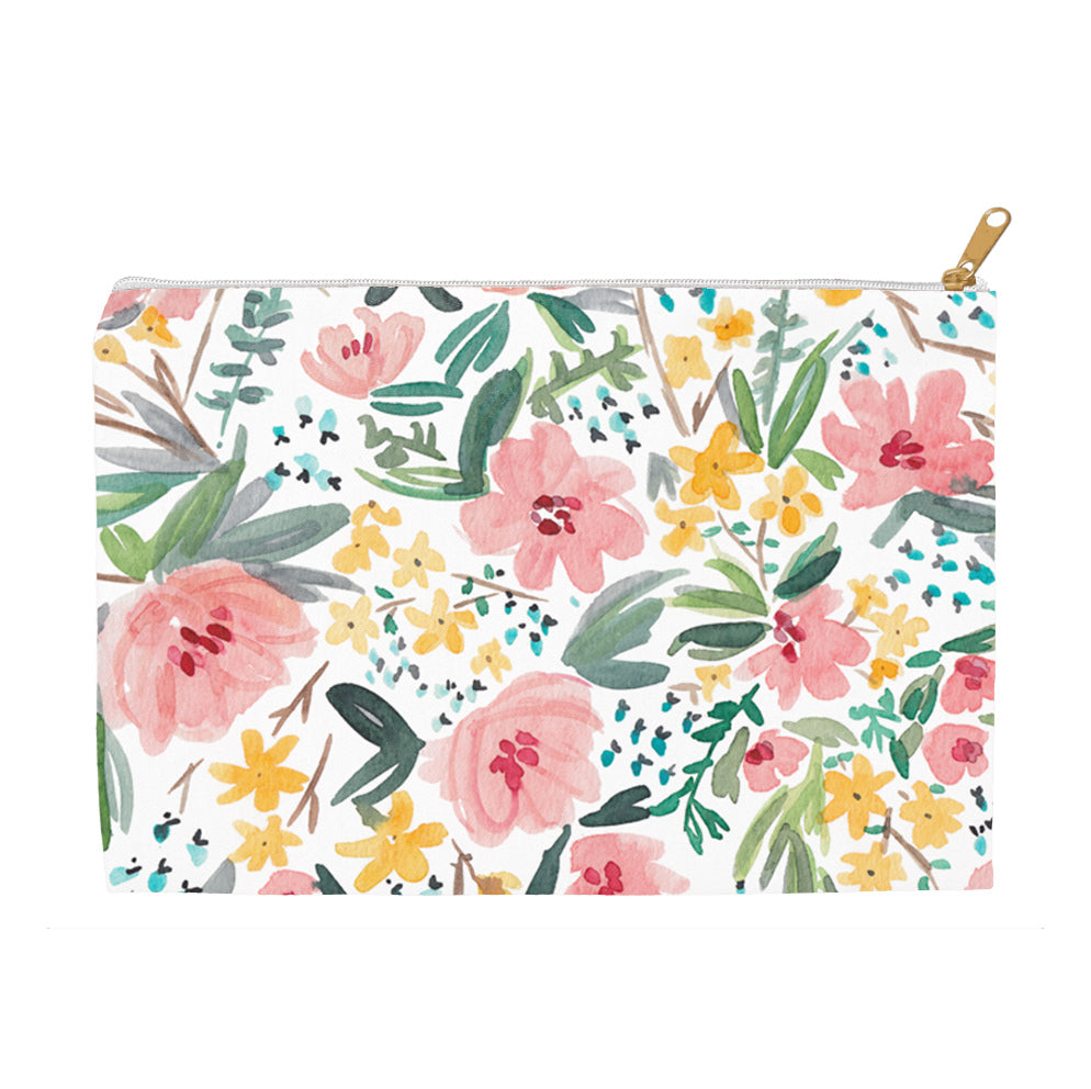 Golden Floral Pouch